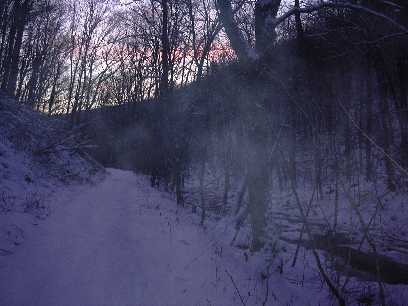 looking back down valley after sunset